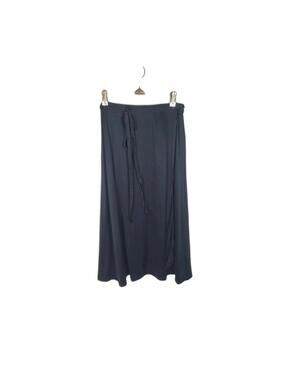 Vtg 70s Wrap Skirt Black Liquid Nylon Knit Second Skin Dance Wear Medium Disco